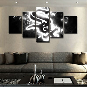 300x300 Chicago White Sox Baseball 5 Pcs Painting Canvas Wall Art Poster - White Sox Painting