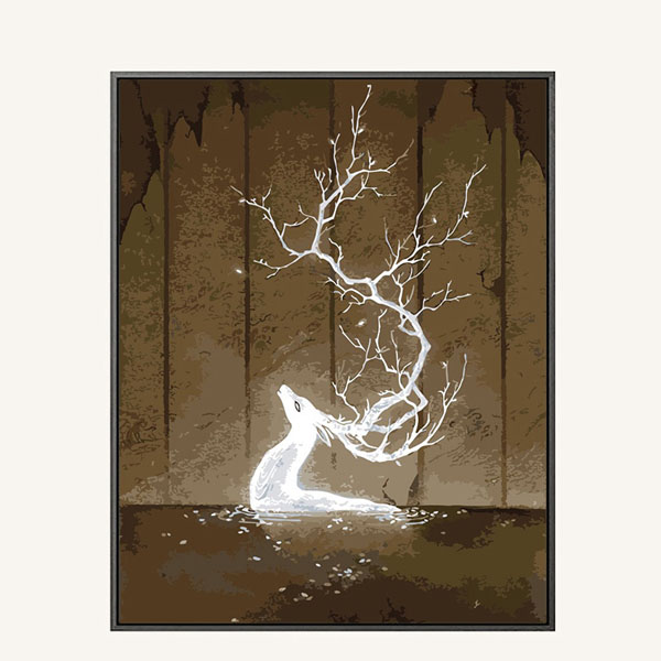600x600 Diy White Stag Painting - White Stag Painting