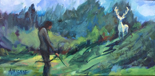 640x314 Nashville Singersongwriter Inspired By Seneca White Deer - White Stag Painting