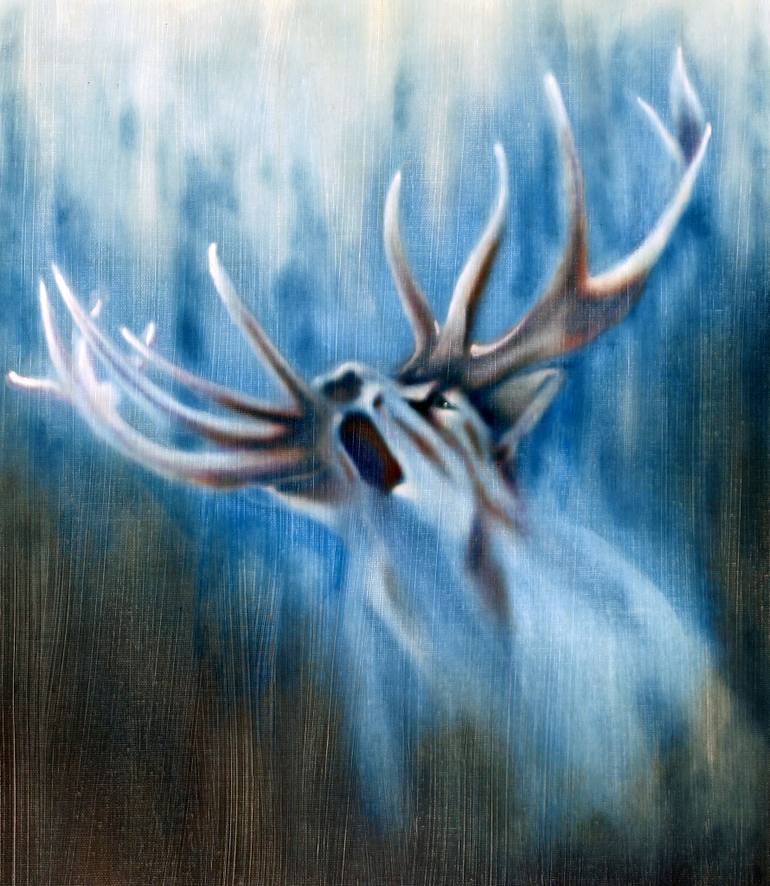 770x886 Saatchi Art The White Stag Calls, Invitation To The Quest - White Stag Painting