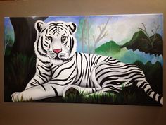 236x177 Original Large Abstract Painting Modern Contemporary Tiger - White Tiger Painting