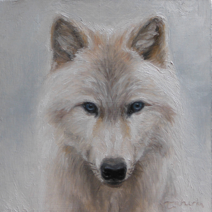432x432 My Painted Life White Wolves And Goats - White Wolf Painting