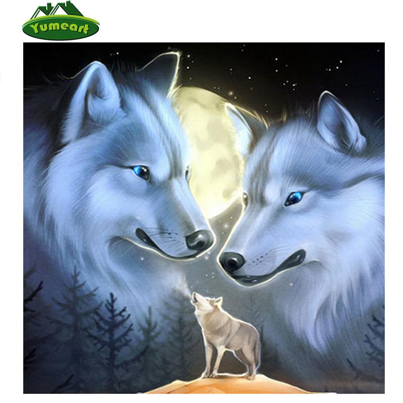 800x800 White Wolf Roar Moon - White Wolf Painting