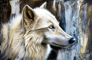 300x198 Arctic Wolf Paintings Fine Art America - White Wolf Painting
