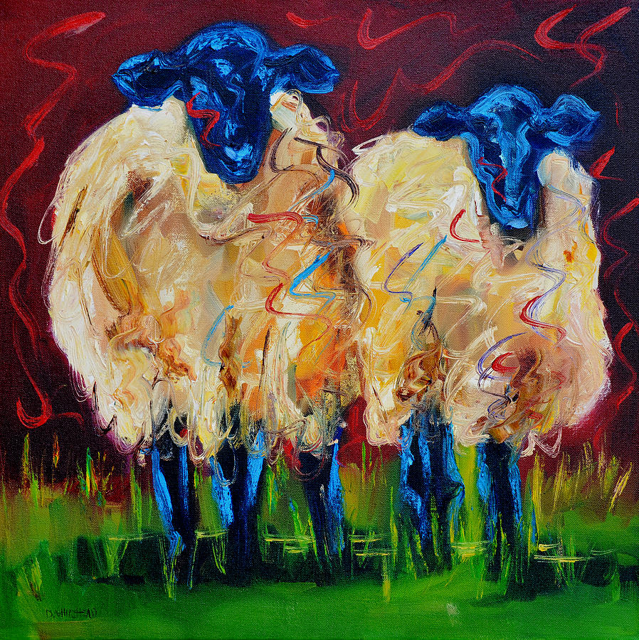 898x900 Party Sheep Painting By Diane Whitehead - Whitehead Painting