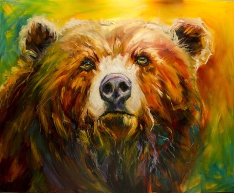 475x392 Artoutwest bear master wildlife oil painting by diane whitehead, - Whitehead Painting
