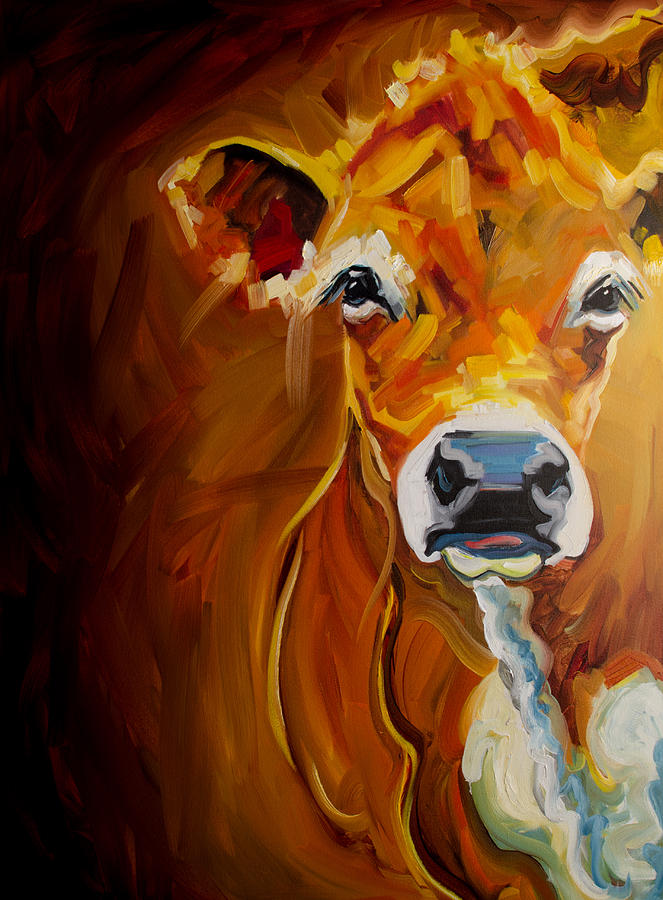 663x900 Peek Cow Painting By Diane Whitehead - Whitehead Painting