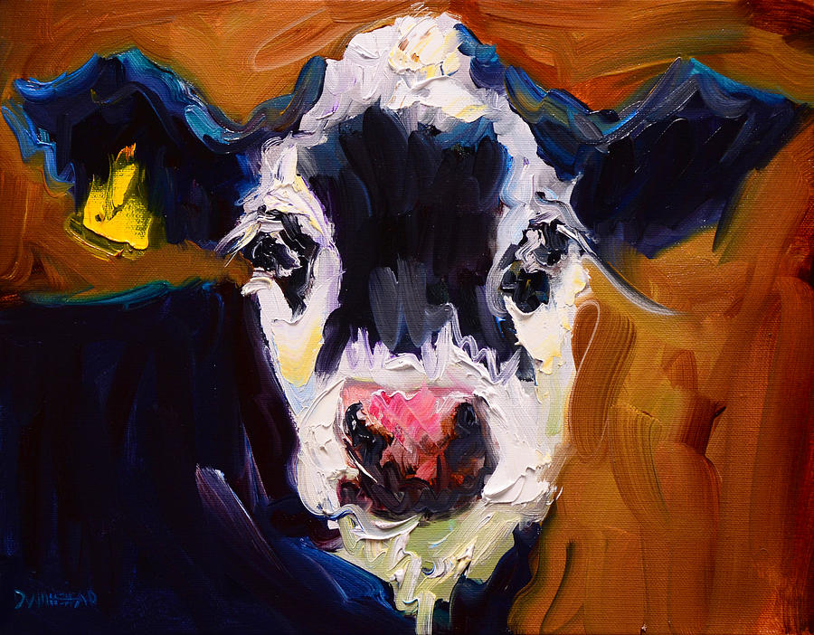 900x702 Salt And Pepper Cow 2 Painting By Diane Whitehead - Whitehead Painting