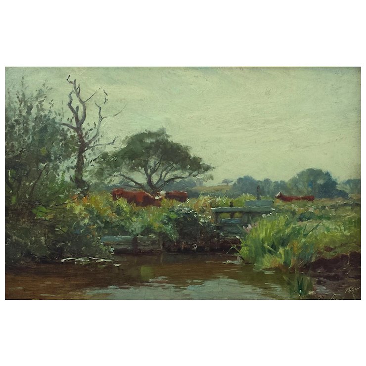 740x740 Atmospheric Painting Of Cattle By Frederick Whitehead (British - Whitehead Painting