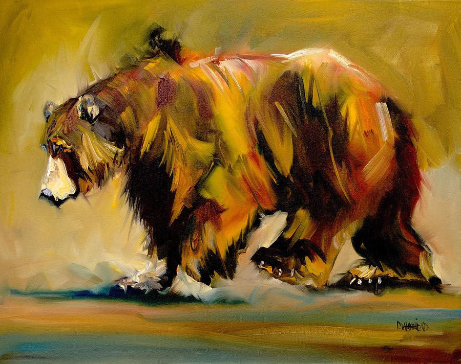 900x712 Big Bear Walking Painting By Diane Whitehead - Whitehead Painting