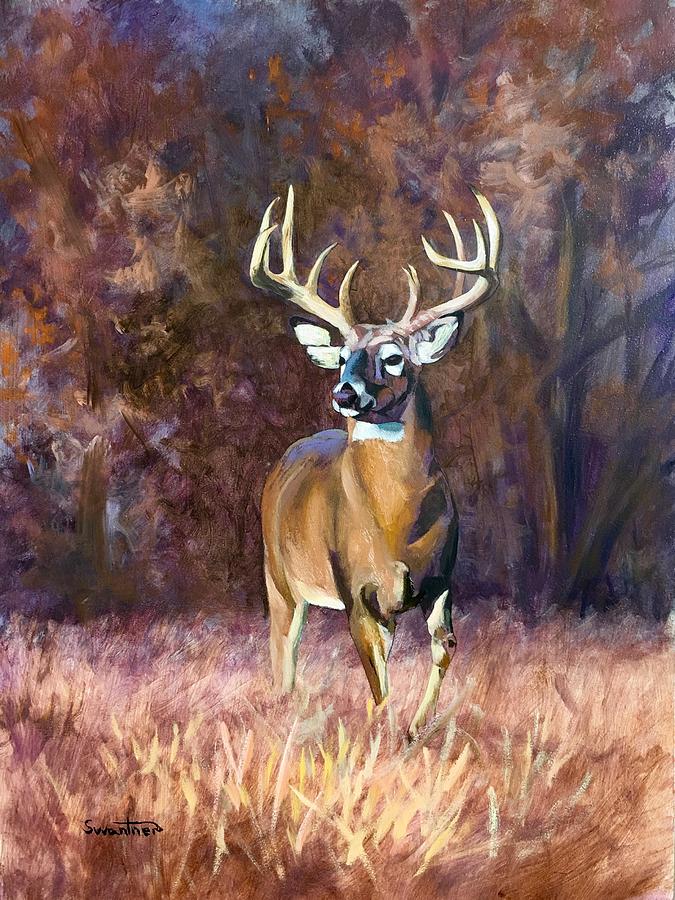 675x900 Whitetail Buck Painting By David Swantner - Whitetail Buck Painting
