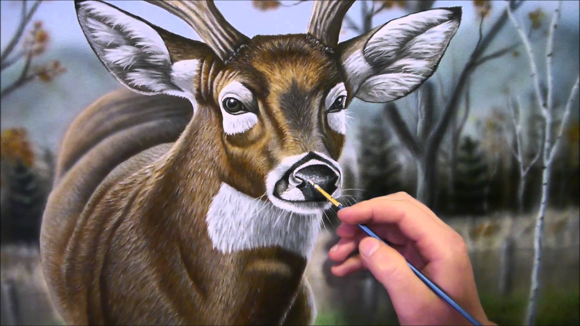 1920x1080 Whitetail Deer 3d Painting - Whitetail Buck Painting