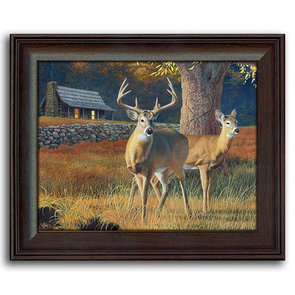 600x600 Paintings Of Deer Animal Art Prints Cabin Wall Art - Whitetail Painting