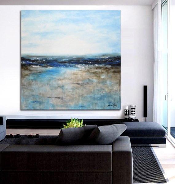 570x598 Lust For Blues Seascape Original Abstract Painting Sky Whitman - Whitman Painting