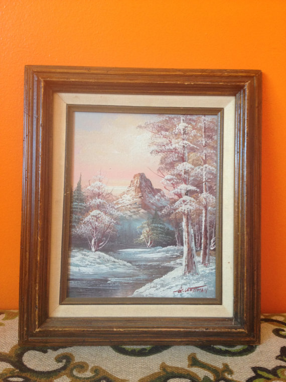 570x760 Original G Whitman Oil Painting Winter Scene Painting - Whitman Painting