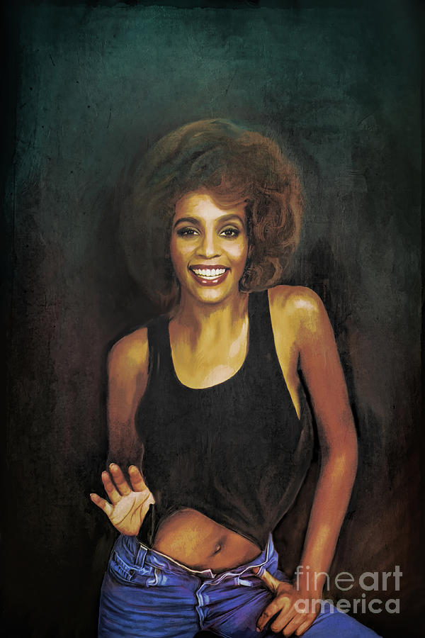 600x900 Whitney Elizabeth Houston Painting By Andrzej Szczerski - Whitney Houston Painting