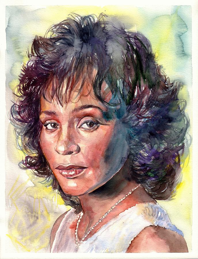 688x900 Whitney Houston Portrait Painting By Suzann's Art - Whitney Houston Painting
