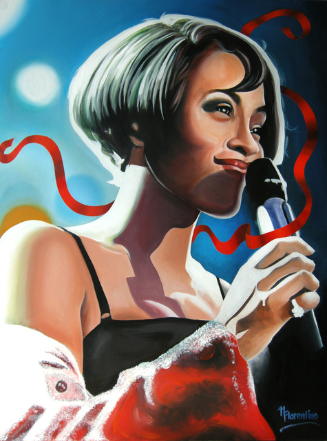 475x640 Newton Florentino Artwork Whitney Houston Original Painting - Whitney Houston Painting