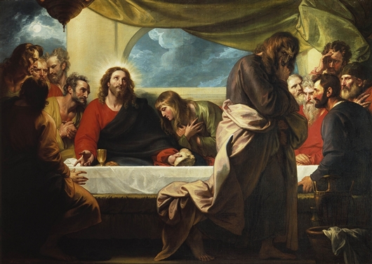 530x377 The Last Supper Painting Benjamin West Oil Paintings - Who Painted The Last Supper Painting