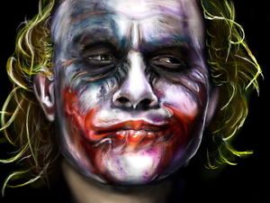 300x225 Why So Serious Joker Portrait Painting Art Gigantic Print Poster - Why So Serious Painting