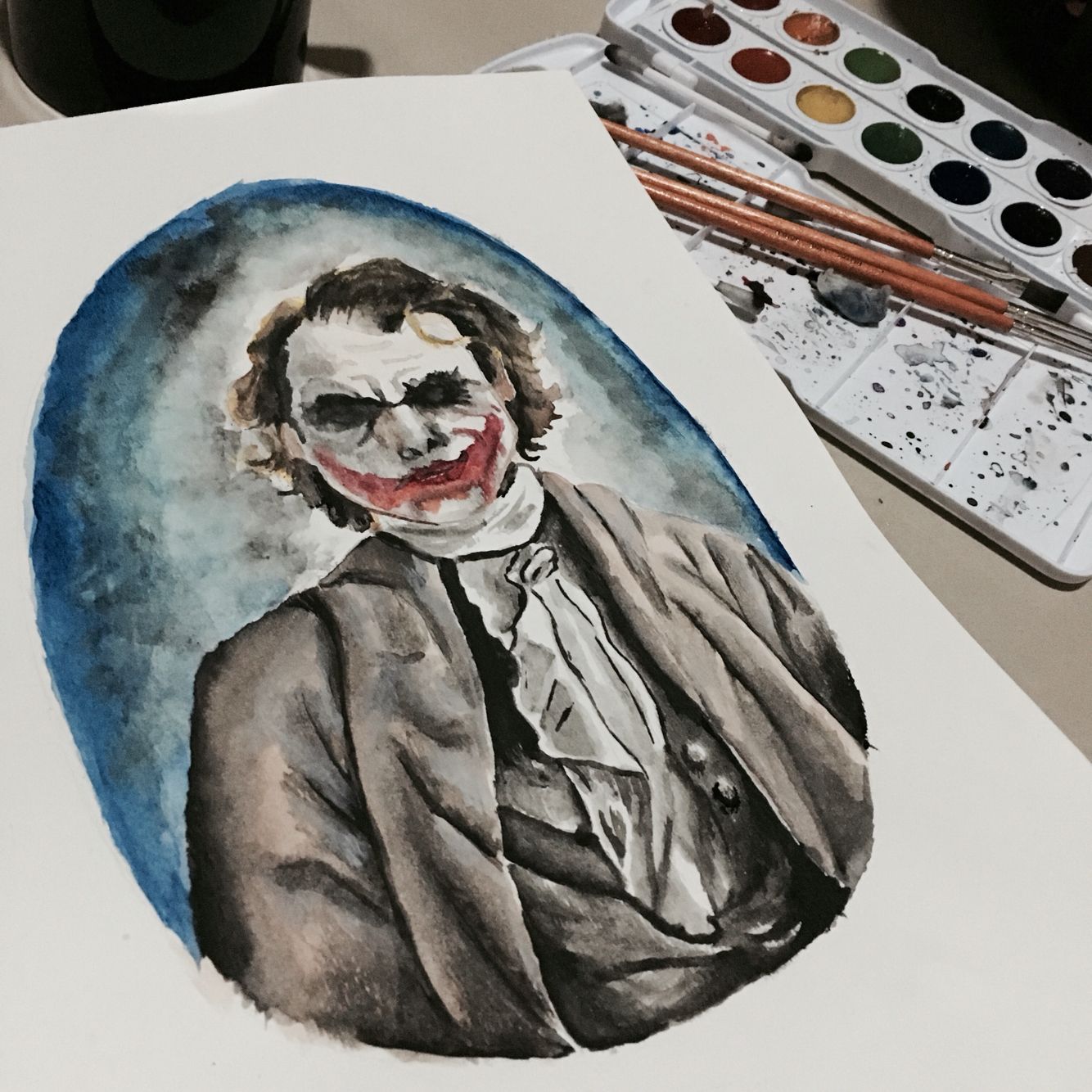 1334x1334 Why So Serious Classic Joker ) Watercolor Joker - Why So Serious Painting