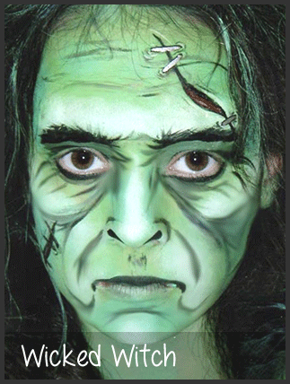 323x428 Wicked Witch Face Painting - Wicked Witch Painting