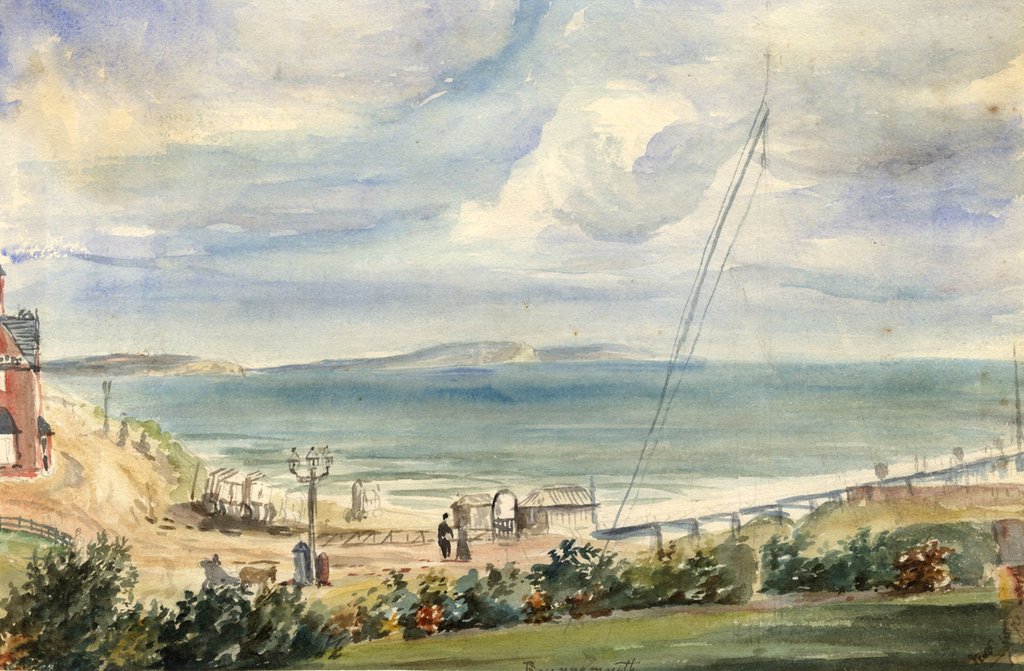 1024x671 M. Conway , Bournemouth Vista, Isle Of Wight Original 1873 - Wight Painting