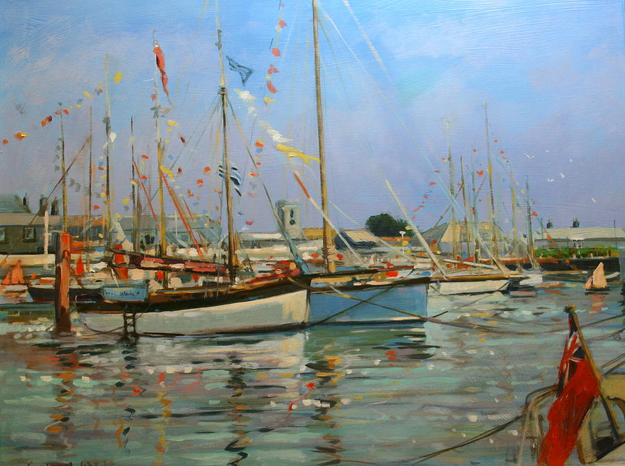 900x671 Old Gaffers Yarmouth Isle Of Wight Painting By Jennifer Wright - Wight Painting