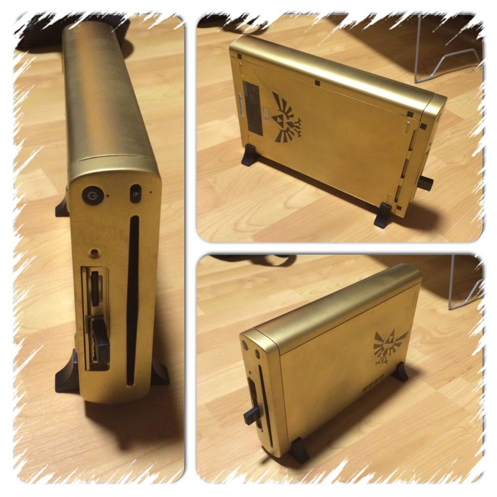 1000x1000 Spray Painted Nintendo Wii U In Gold Color With Zelda Logo. - Wii Painting