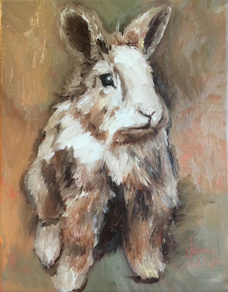 782x1000 Norma Wilson Original Oil Rabbit Bunny Wild Animal Painting Art By - Wild Animals Painting