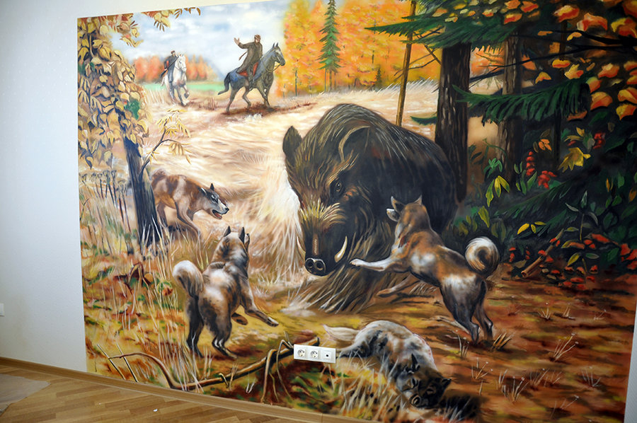 900x598 The Painting On The Wall - Wild Boar Painting