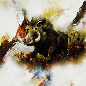 Wild Boar Painting at PaintingValley.com | Explore collection of Wild ...