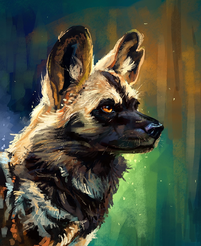 835x1024 Image African Wild Dog Hyenic Dog Head Animals Painting Art - Wild Dog Painting