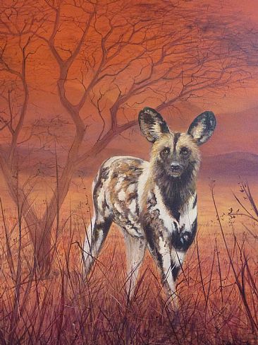366x488 African Wild Dog - Wild Dog Painting