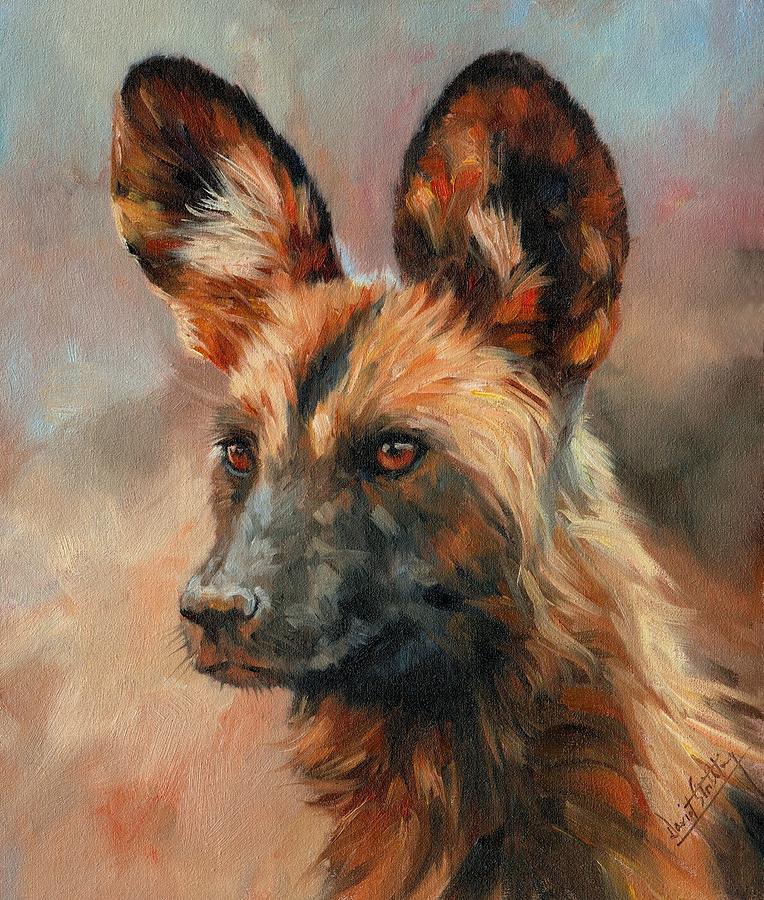 764x900 African Wild Dog Painting By David Stribbling - Wild Dog Painting