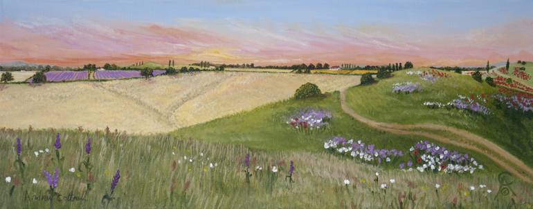 770x303 Saatchi Art Margencel Wild Flower Meadow Painting By Andrew Cottrell - Wild Flower Meadow Painting