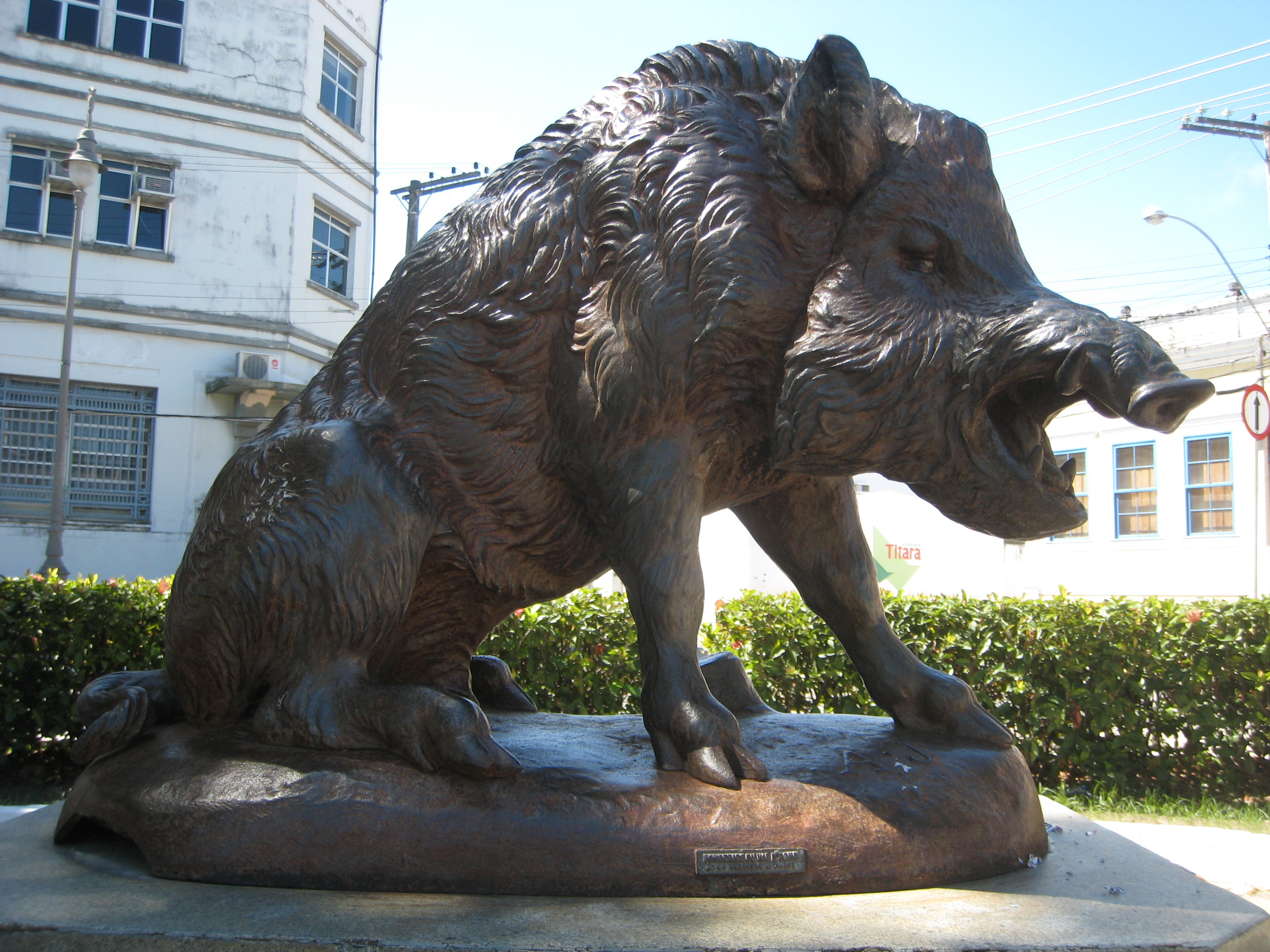 3072x2304 Filecast Metal Statue Of Wild Boar In Maceio, Alagoas, Brazil.jpg - Wild Hog Painting