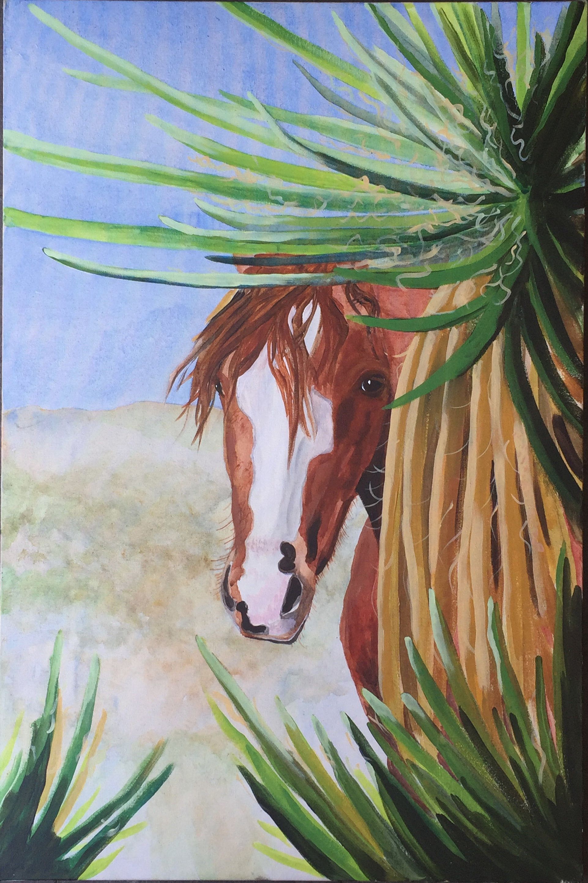 1922x2886 Original Acyrlic Art Horse Painting Landscape Wild Horse Art - Wild Horse Painting Canvas
