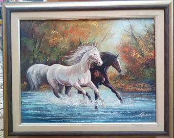 340x270 Wild Horse Painting Etsy - Wild Horse Painting Canvas