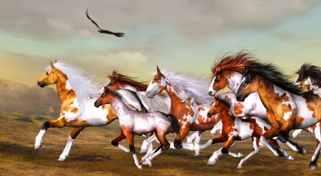 450x247 Wild Horses - Wild Horses Running Painting