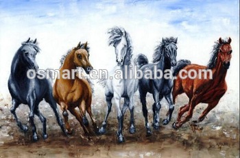 350x231 Famous Painters Handmade 5 Running And Chasing Wild Horses Oil - Wild Horses Running Painting