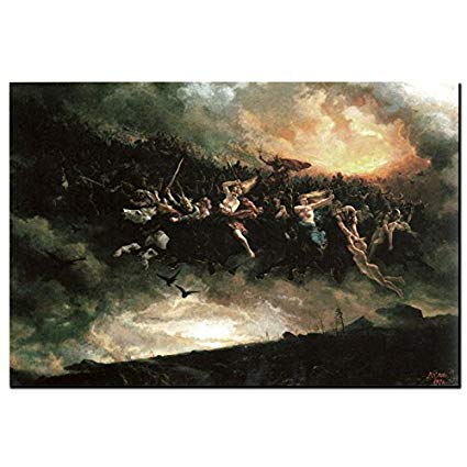425x425 The Wild Hunt Painting Canvas Stretched Art Norse - Wild Hunt Painting