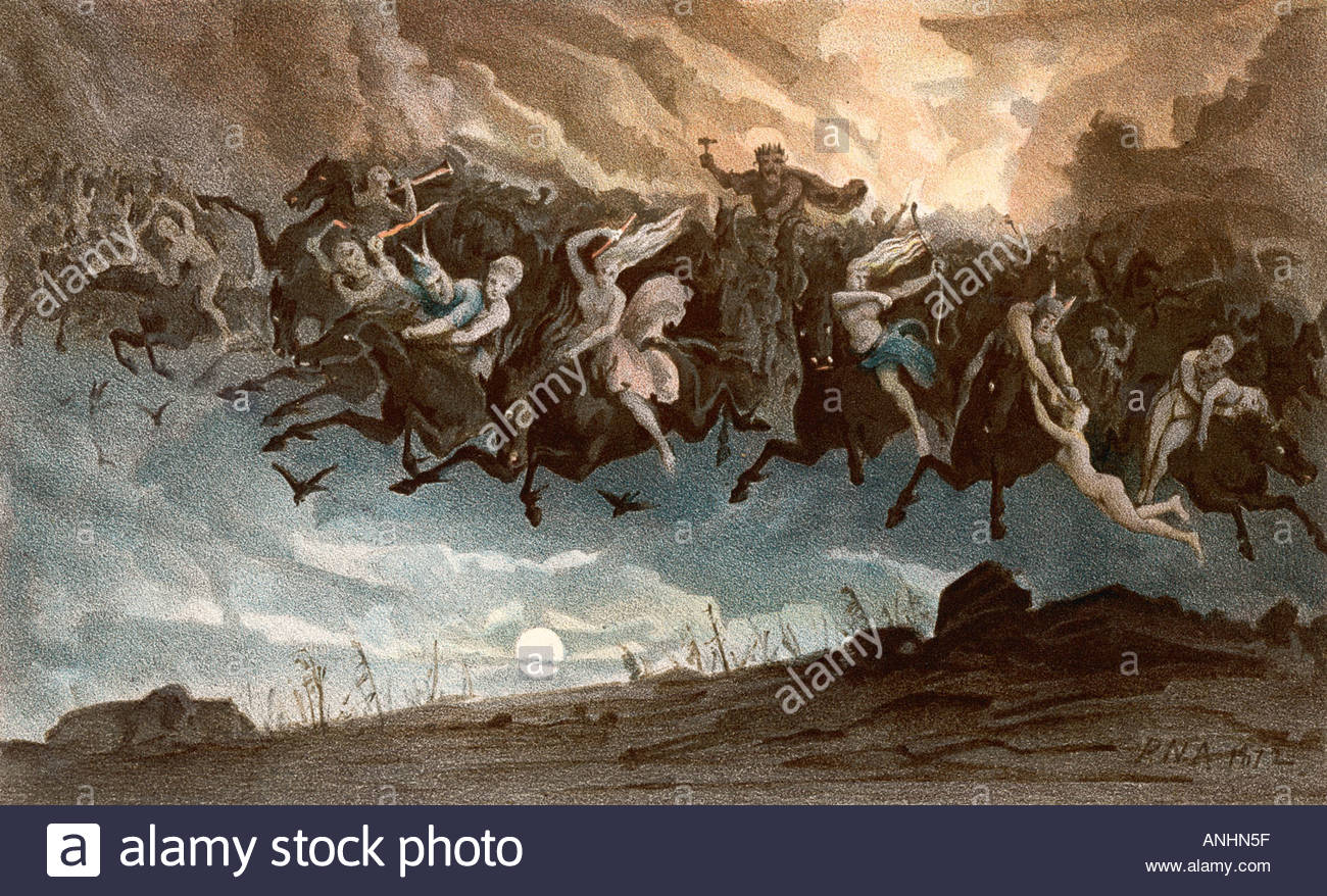 1300x878 Folklore Wild Hunt Stock Photo 5071198 - Wild Hunt Painting