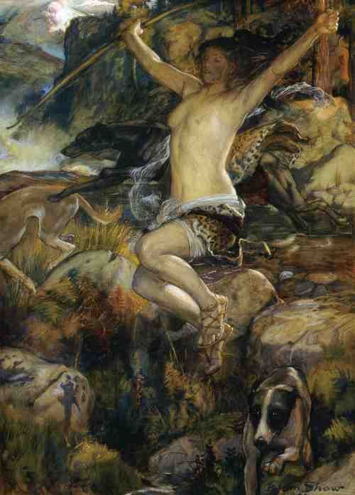 500x697 Into The Wild Byam Shaw Paintings Wild Hunt - Wild Hunt Painting