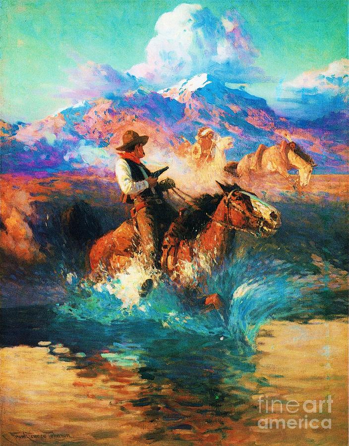 704x900 The Wild West Painting By Pg Reproductions - Wild Painting