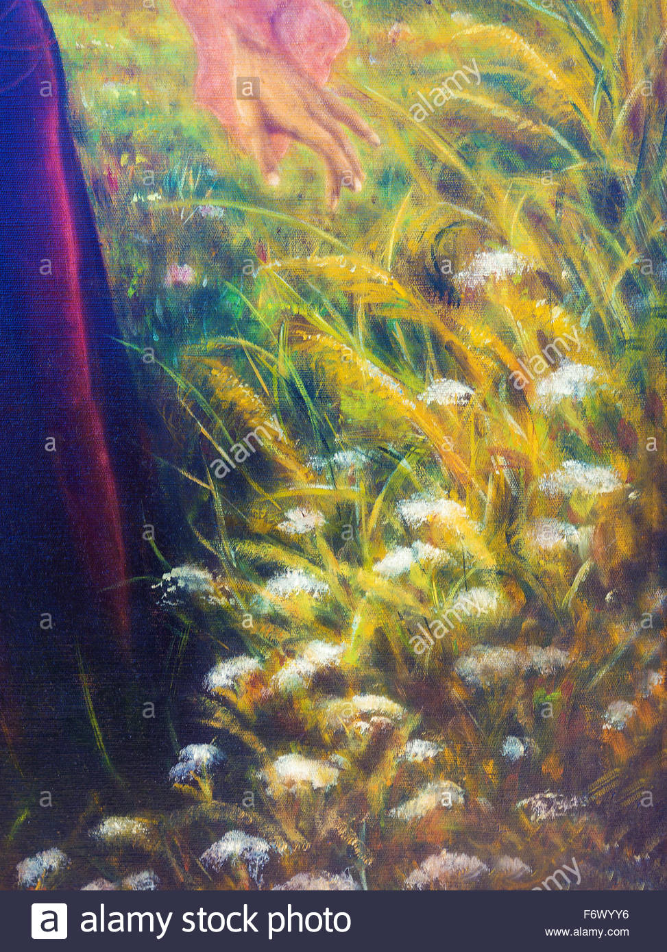 973x1390 Painting On Canvas Of A Vibrant Spring Meadow Full Of Wild - Wild Painting