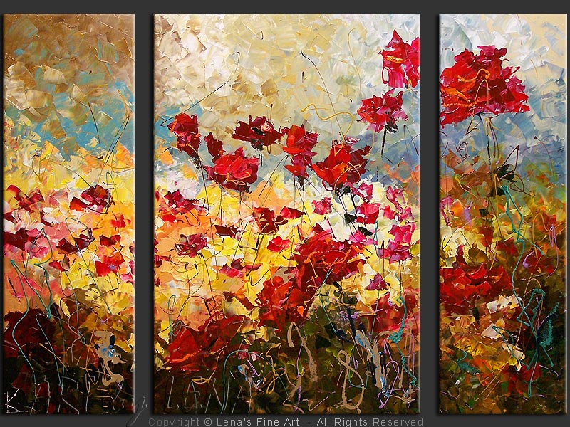 800x600 Wild Rose Field Art By Lena - Wild Rose Painting