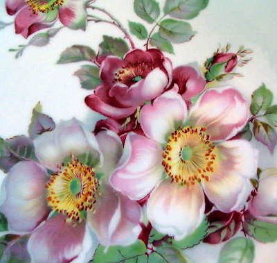 400x379 Wild Rose Schumann Arzberg Barvaria Golden Crown E R 1886 Plate - Wild Rose Painting