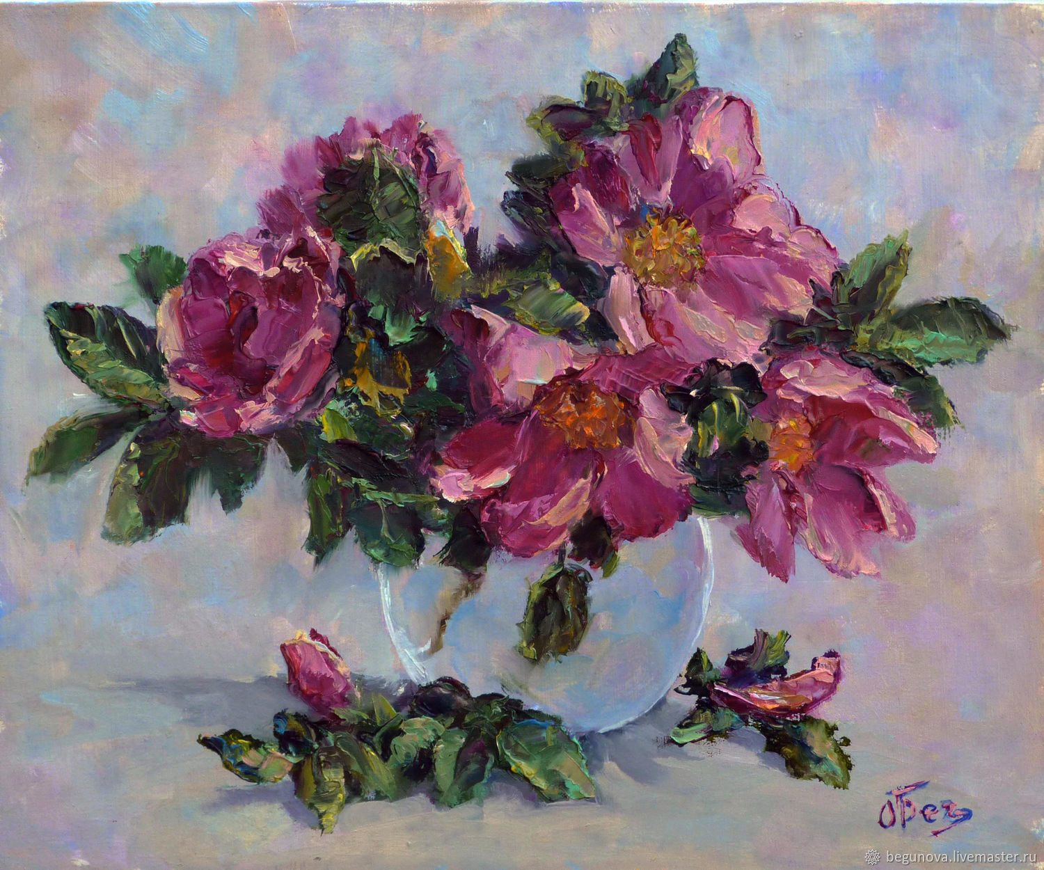 1500x1250 Oil Painting Flowers Wild Rose Flowers, Painting Flowers - Wild Rose Painting