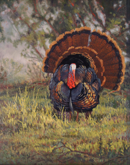 455x575 Turkey Painting Daybreak Display Wild Turkey Painting Ryan Kir - Wild Turkey Painting